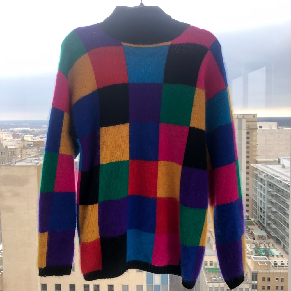 Vintage Oversized Rainbow Sweater 1980s Rafaella